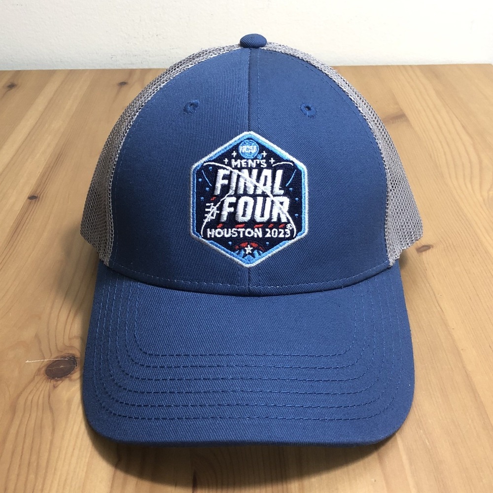 NCAA Men's Final Four Houston 2023 Cap America Trucker Mesh Hat One Size Blue